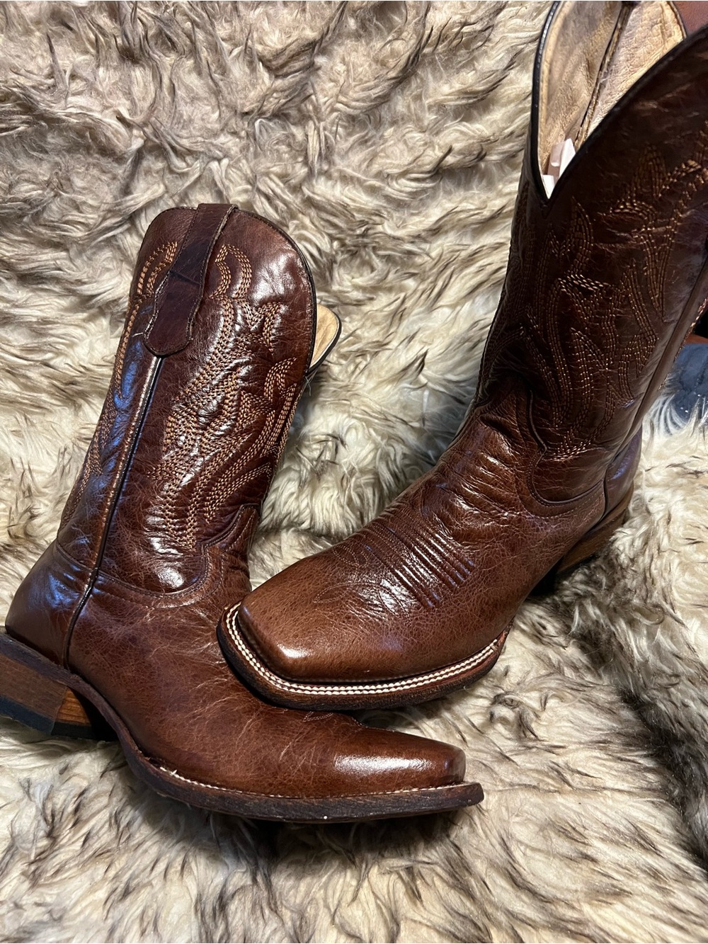 Circle G Men's Brown Western Leather Boots Sz 9 D